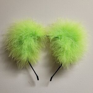 Britts Blossoms Neon Green Fluff Kitty Ears